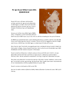 A preview of a PDF biography for Mills, Russel Wilbert Lewis
